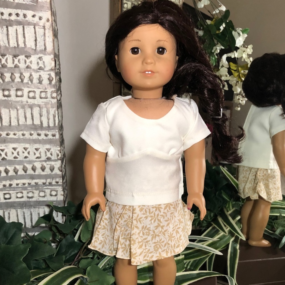 American Girl Doll Floral Skirt & Top